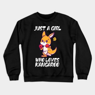 Just A Girl Who Loves Kangaroo Australian Boxer Crewneck Sweatshirt